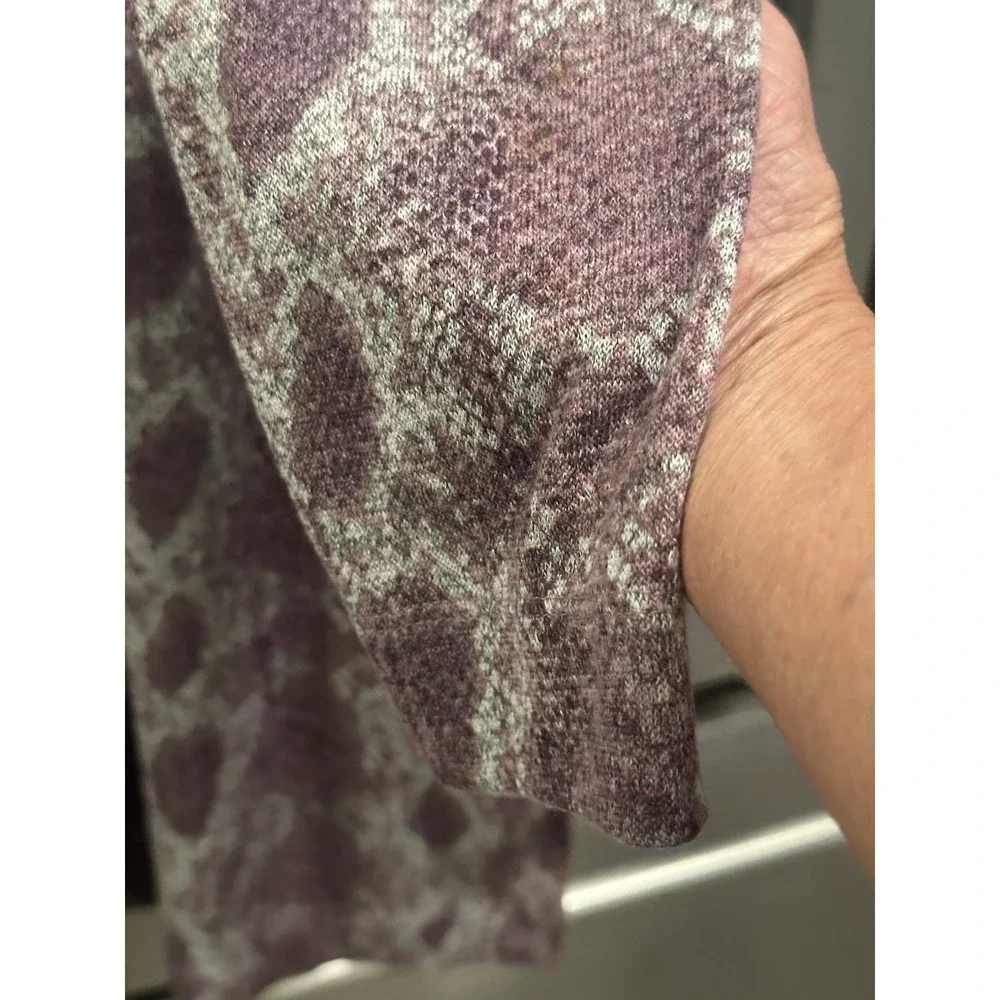 Michael Kors XL Purple Snakeskin Midi Dress Light Weight Stretch Half Zip
